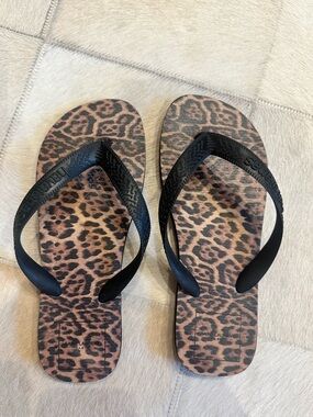 Saint Laurent x Havaianas Leopard Print Flip Flops